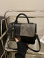 Color Block Flap Crossbody Bag with Top Handle