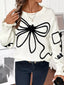 Bow Pattern Long Sleeve Sweater