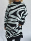 Oversized Zebra Print Long Sleeve Sweater