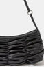 Fame Segmented Pleated Faux Leather Hand Bag