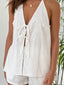 Tied Front Halter Neck Top and Shorts Set