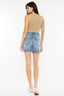 Kancan Full Size Raw Hem High Waist Denim Shorts