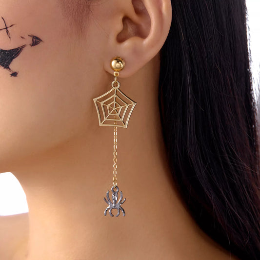18K Gold-Plated Spider Drop Earrings