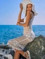 Hollow Out Round Neck Sleeveless Cover-Up Dress
