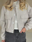 Casual Cropped Snap-Down Jacket