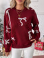 Bow Round Neck Long Sleeve Sweater