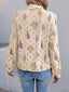 Perfee Printed Collared Neck Long Sleeve Shirt