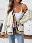 Contrast Trim Button Up Knit Cardigan