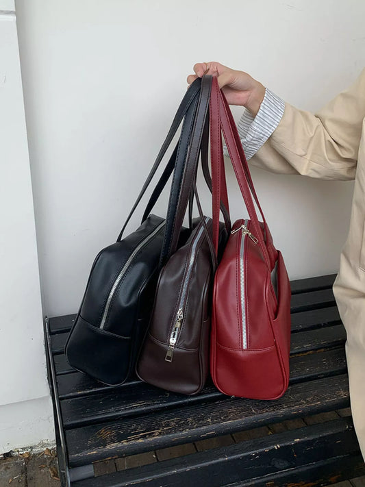 Classic Style Faux Leather Tote Bag