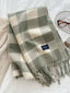 Plaid Tassel Winter Scarf