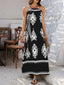 Devine Grecian Neck Printed Maxi Dress
