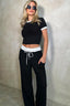 Contrast Trim Round Neck Top and Pants Set