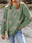 Candy Cane Shimmer Patched Corded Baggy Sweatshirt