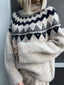 Nordic Pattern High Neck Sweater