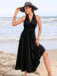 Surplice Sleeveless Ruched Midi Dress