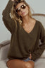 BiBi Loose Fit Deep U Neck Sweater Top