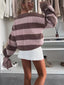 Contrast Striped Long Sleeve Sweater