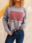 Striped Round Neck Long Sleeve Sweater