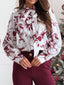 Tie Front Printed Long Sleeve Shirt