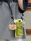 Drawstring Crossbody Bag with Front Pocket