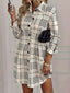 Houndstooth Button-Down Shirt Dress