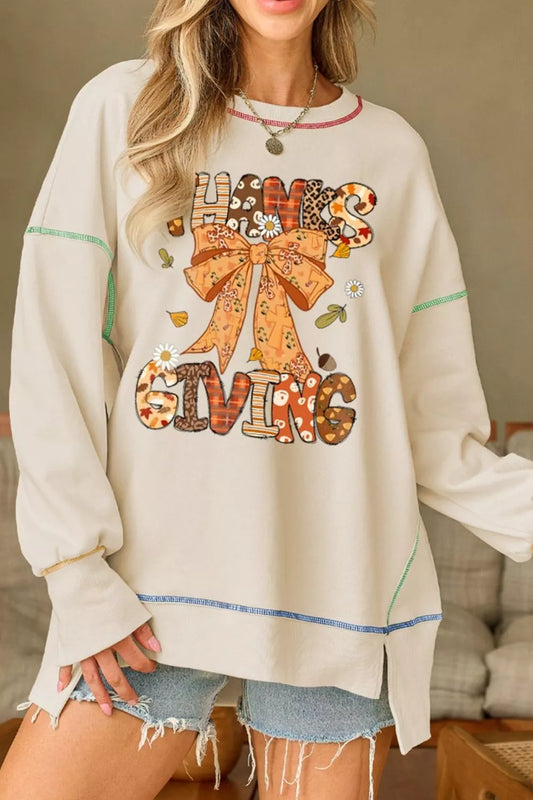 Thanksgiving Graphic Crew Neck Sweatshirt