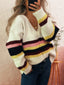 Ribbed Striped Button Down Cardigan
