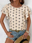 Bow Print Flutter Sleeve Blouse