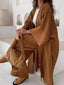 Full Size Textured Knit Cardigan and Pants Set Plus Size