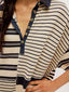 Striped Oversized Half Button Shirt Dress