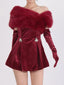 Fuzzy Off Shoulder Mini Dress