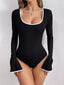 Long Sleeve Bodysuit with Contrast Trim