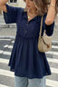 Ruffle Hem Tie Neck Blouse