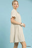 Umgee Linen Tiered Babydoll Dress with Ruffle Sleeves