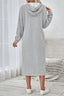 Side Slit Drawstring Long Sleeve Hooded Dress