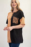 Celeste Full Size Two-Tone Knit Top with Leopard Accent Plus Size
