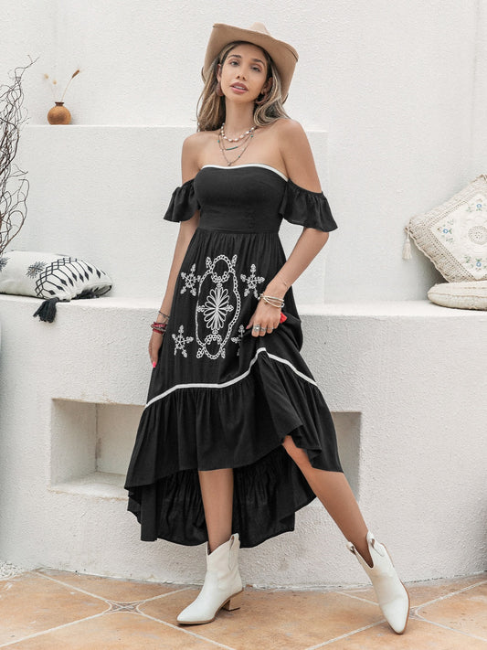 High-Low Off-Shoulder Dress