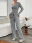 Striped Long Sleeve Top and Pants Set