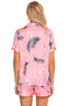 Printed Button Up Short Sleeve Top and Shorts Lounge Set