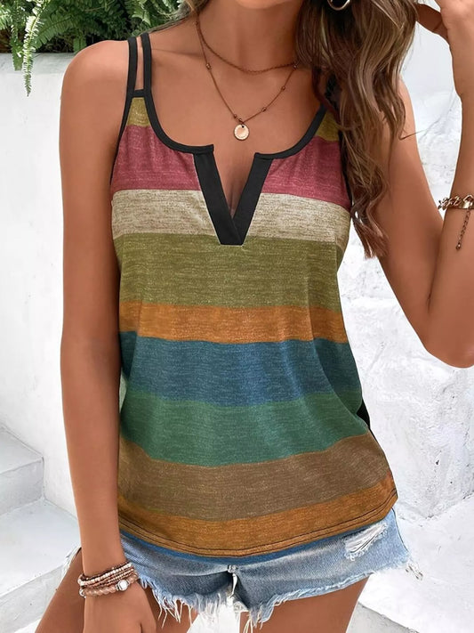 Color Block Double Spaghetti Strap Cami