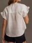 Ruffled Short Sleeve Button Up Shirt