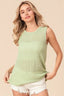 BiBi Popcorn Waffle Open Back Top with Tied Ribbon
