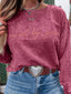 Saved By Grace Letter Embroidery Mineral Wash Loose Sweatshirt