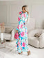 Printed Button Front Maxi Shirt Dress