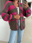 Striped Open Front Long Sleeve Cardigan