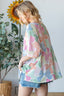 HOPELY Bow Print Oversized Waffle T-Shirt
