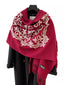 Embroidered Fringe Scarf