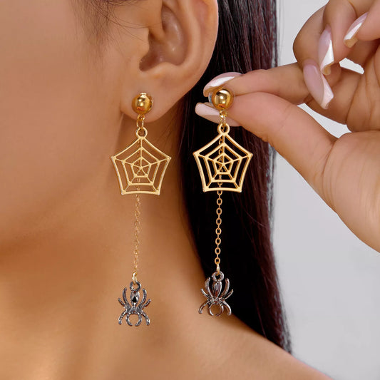 18K Gold-Plated Spider Drop Earrings