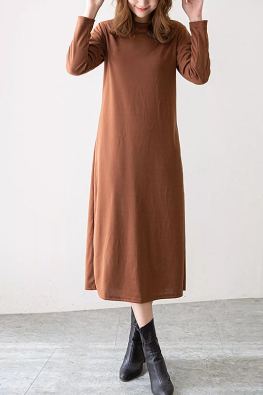 Casual Long Sleeve Midi Dress