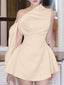 One-Shoulder Bowknot Mini Dress